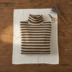 Cashmere Turtleneck with Classic Stripes