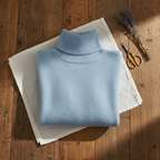 Cotton Turtleneck in Sky Blue