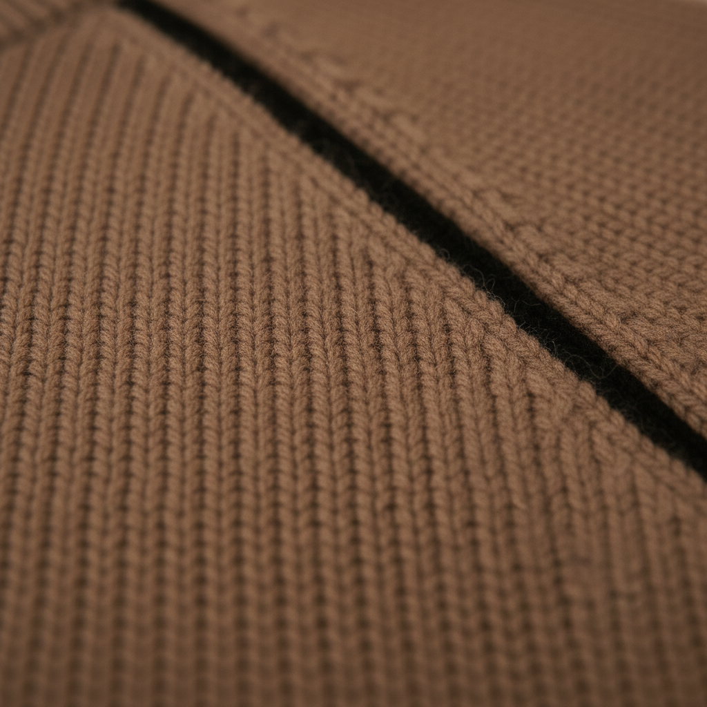 Cotton Sweater Mocha with Black Accents