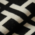 Cashmere Sweater Black-White Abstract