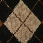 Cotton Sweater with Diamond Pattern Brown-Black