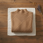 Cashmere Sweater with Woven Diamond Structure