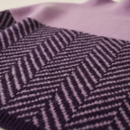 Cotton Turtleneck Dark Blue with Zigzag Pattern