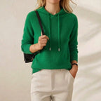 Cashmere Hoodie Sweater with Drawstring