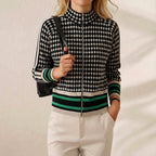 Cotton Zip Vest Retro Black-White-Green