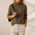 Cashmere Ribbed Sweater Gray-Yellow