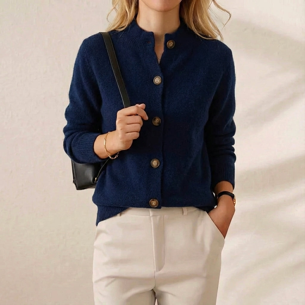 Cashmere Button Vest with Collar