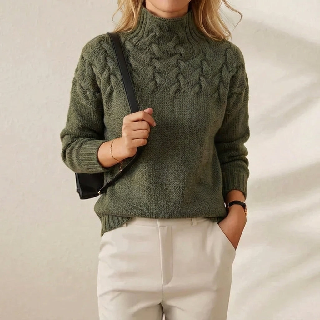 Cashmere Cable Knit Turtleneck