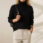 Cotton Cable Knit Turtleneck
