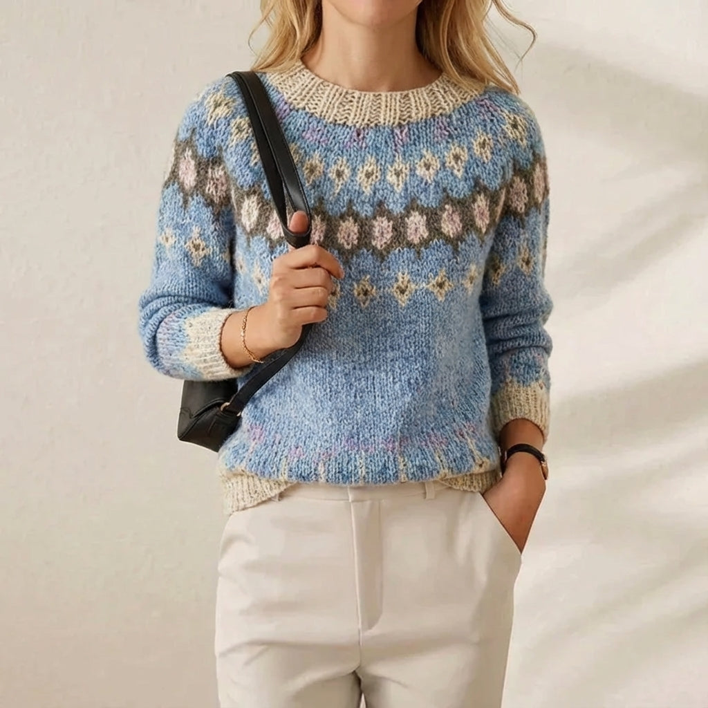 Cotton Knitted Sweater Light Blue