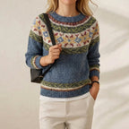 Cashmere Sweater with Multi-Color Fair Isle Pattern