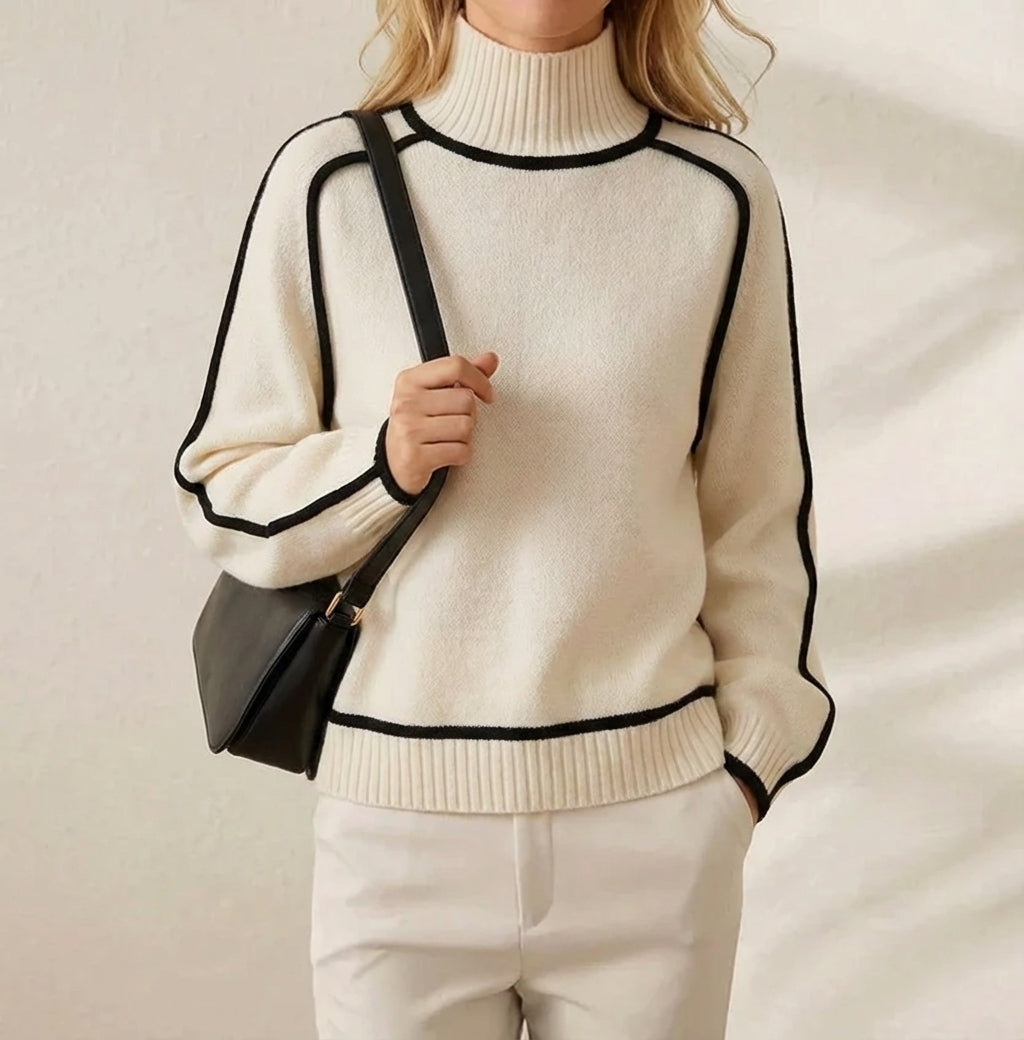 Cashmere Knitted Block Sweater