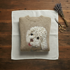 Cashmere Sweater Cream with Poodle