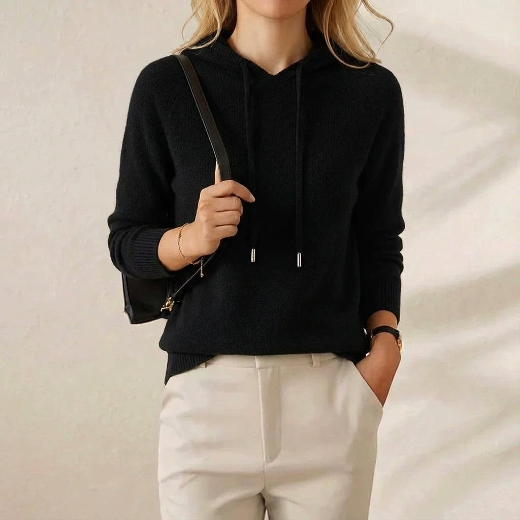 Cashmere Hoodie Sweater with Drawstring