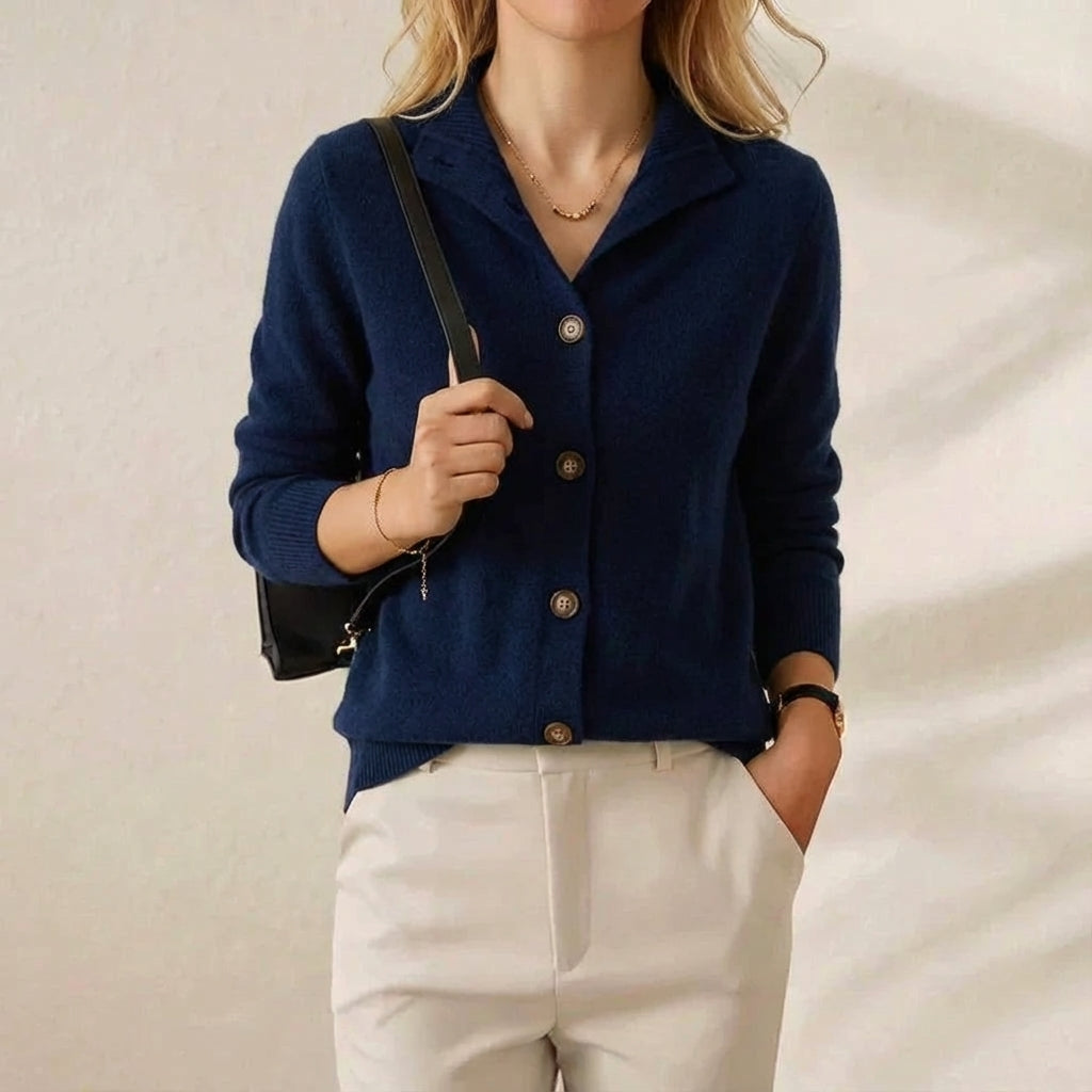 Cashmere Collared Cardigan Sweater