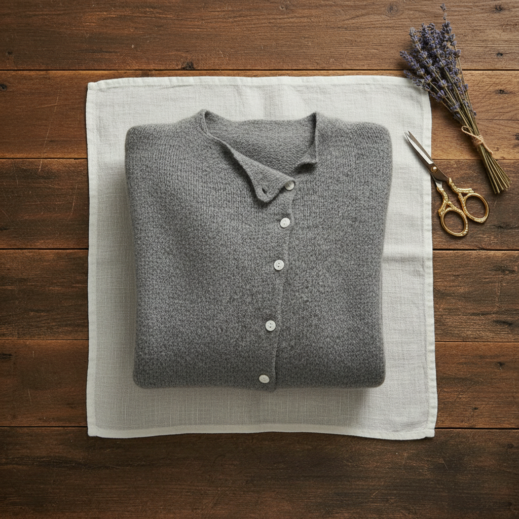 Cashmere Button Cardigan Gray