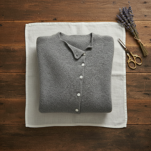 Cashmere Button Cardigan Gray
