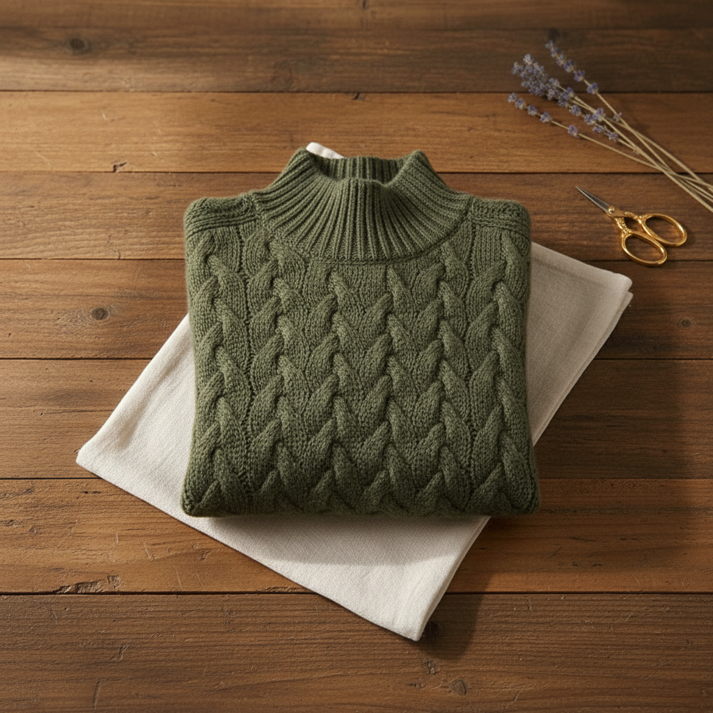 Cashmere Cable Knit Turtleneck