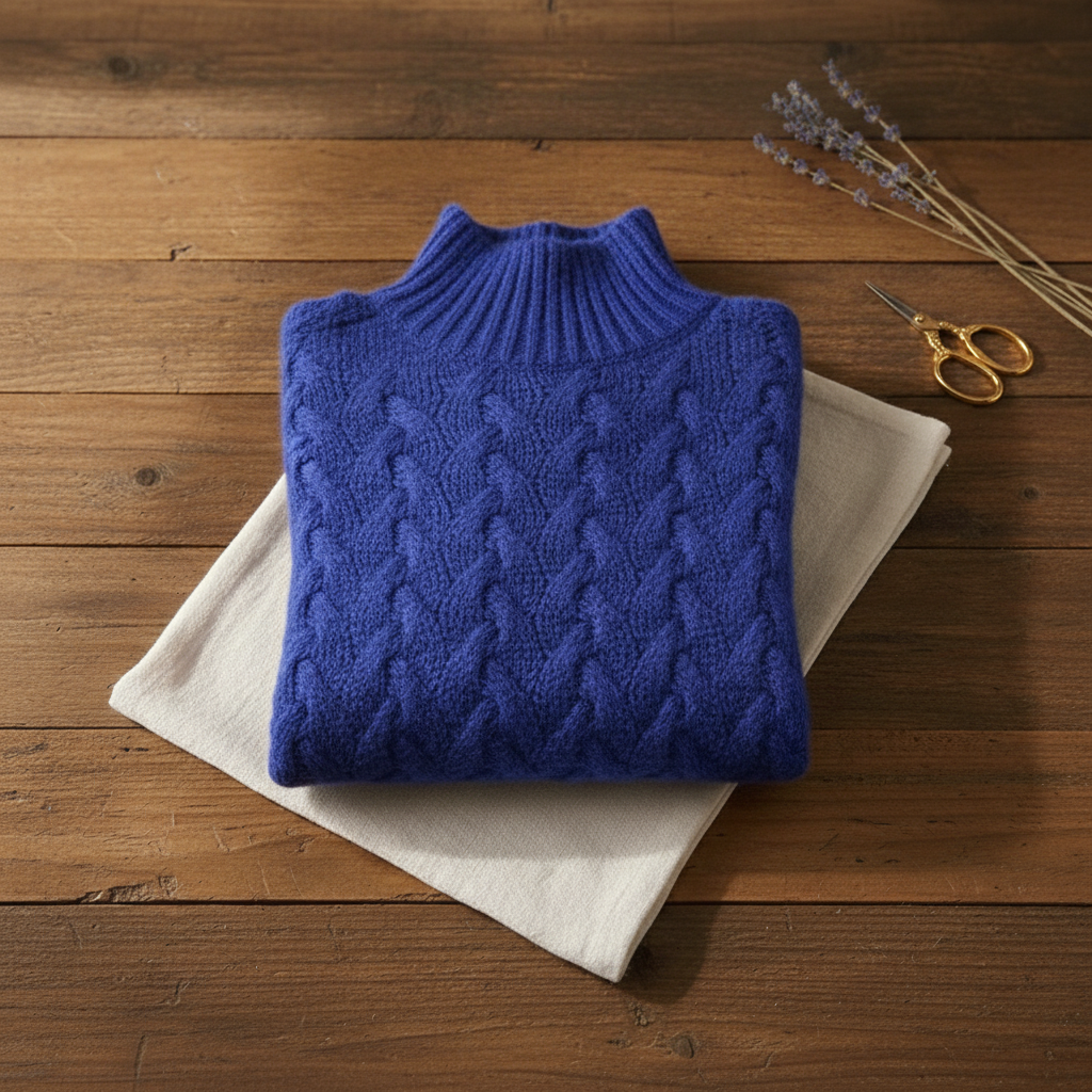 Cotton Cable Knit Turtleneck