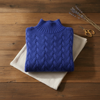 Cotton Cable Knit Turtleneck