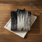 Cashmere Turtleneck with Abstract Marble Pattern