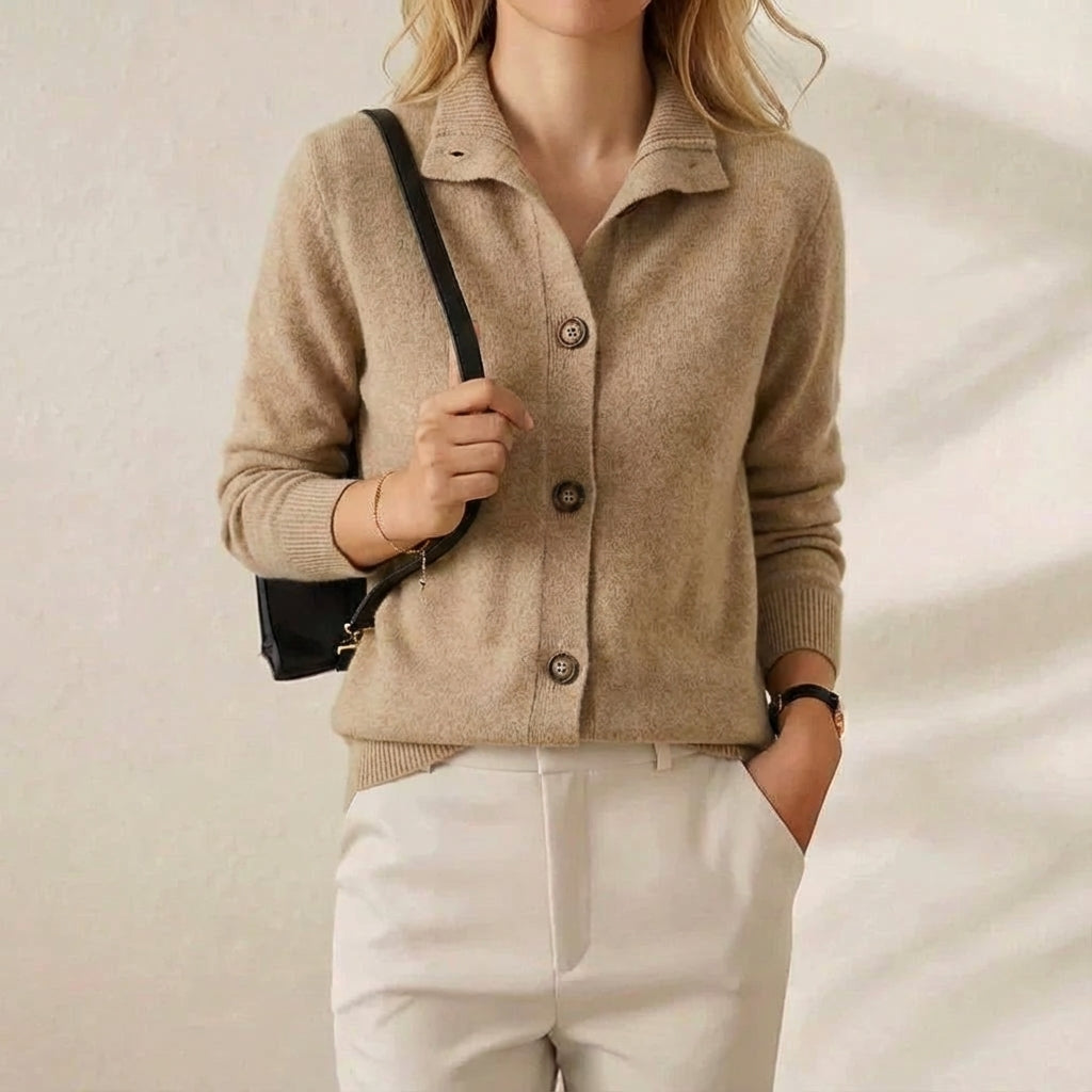 Cashmere Collared Cardigan Sweater