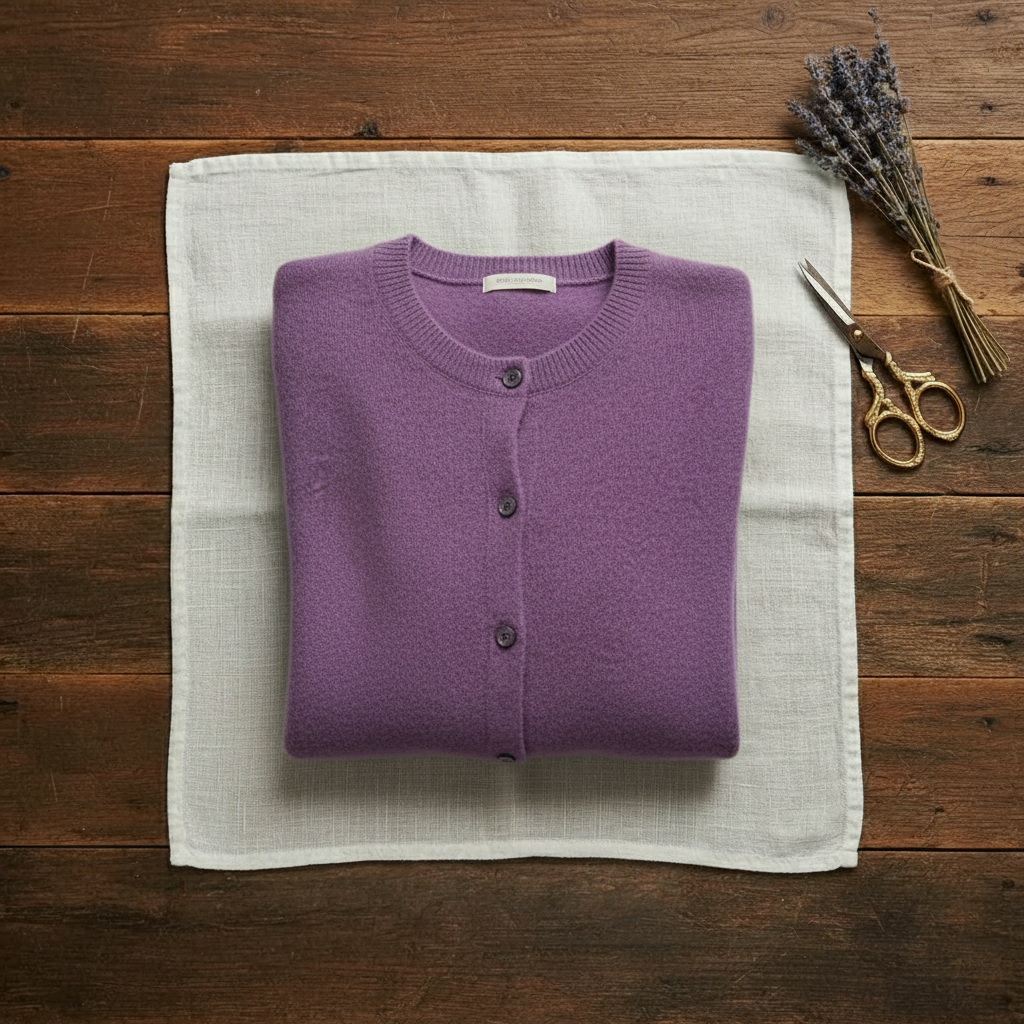 Cashmere Crew Neck Button Cardigan