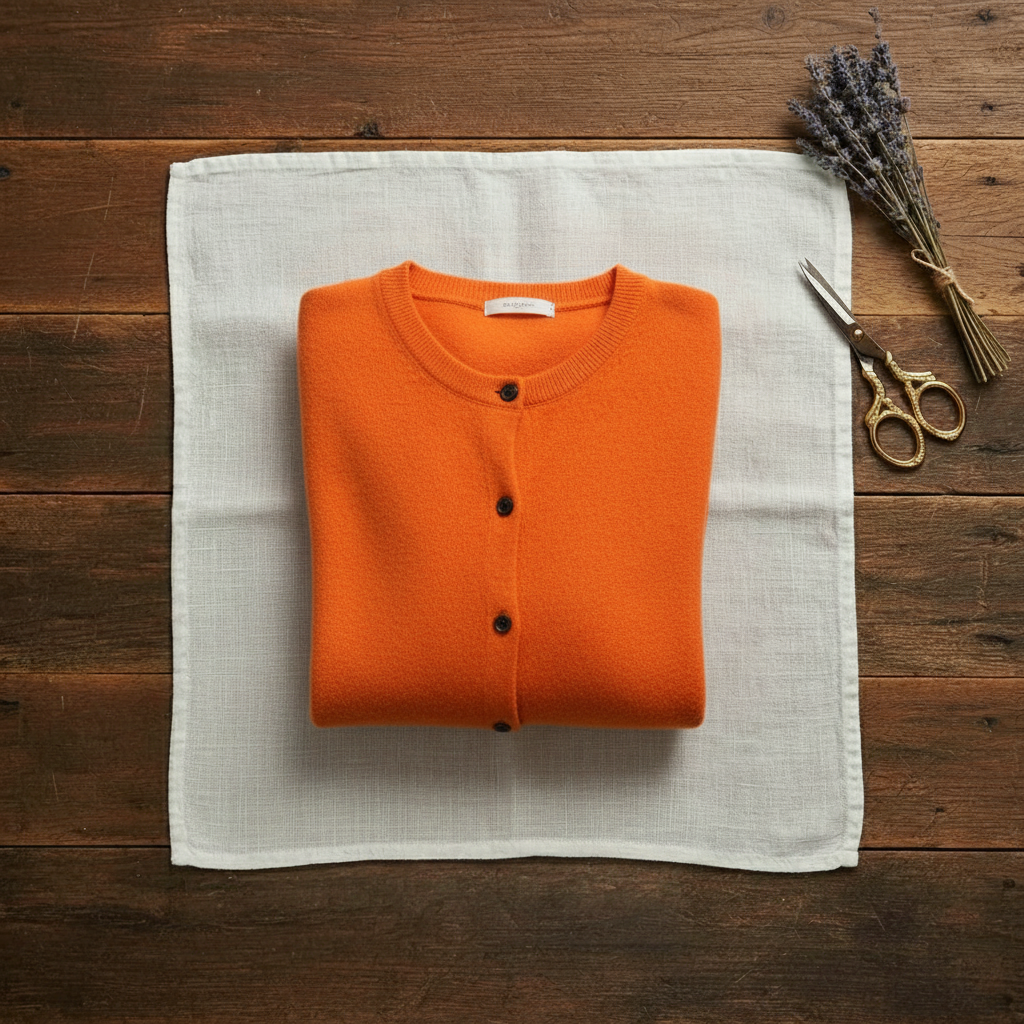 Cashmere Crew Neck Button Cardigan
