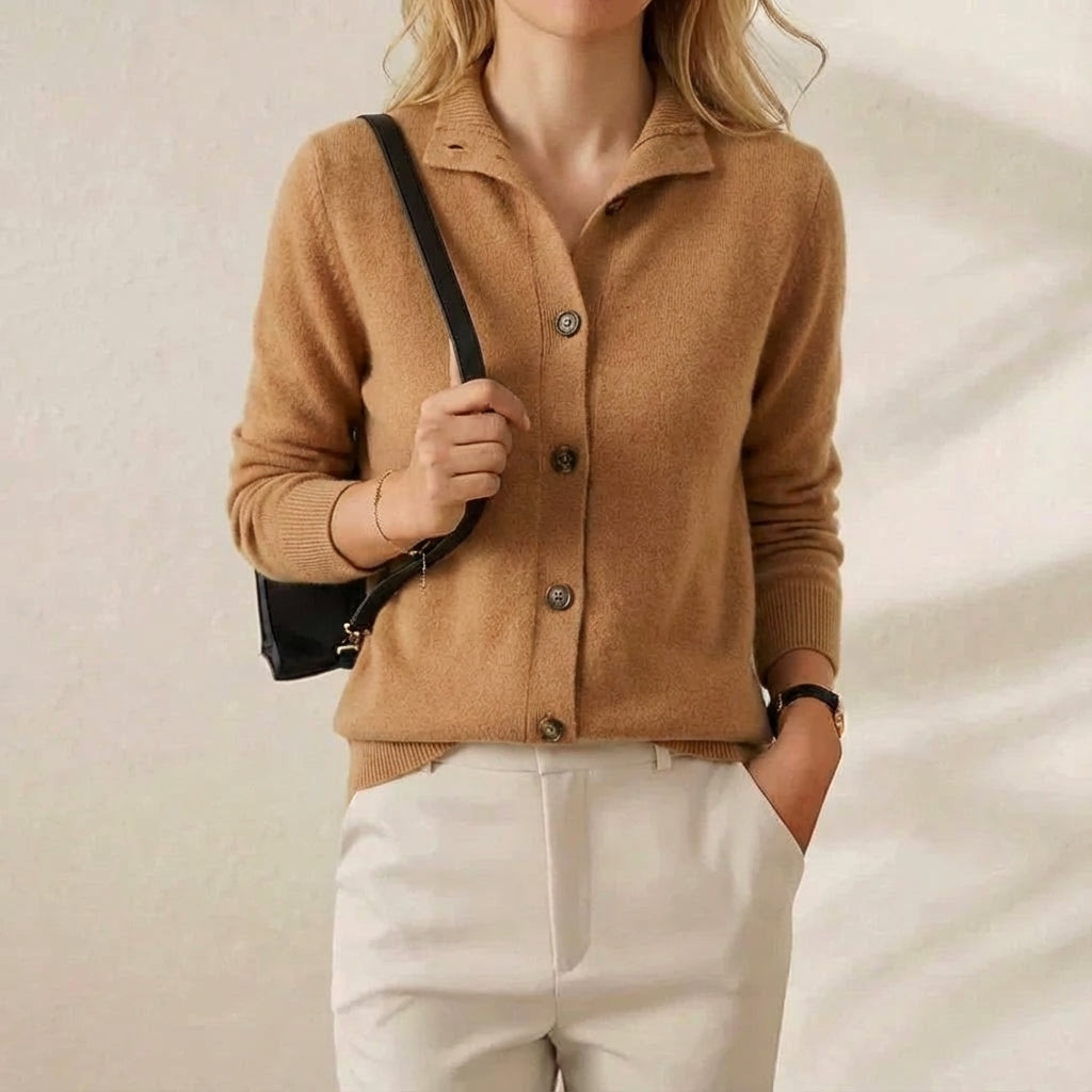 Cashmere Collared Cardigan Sweater