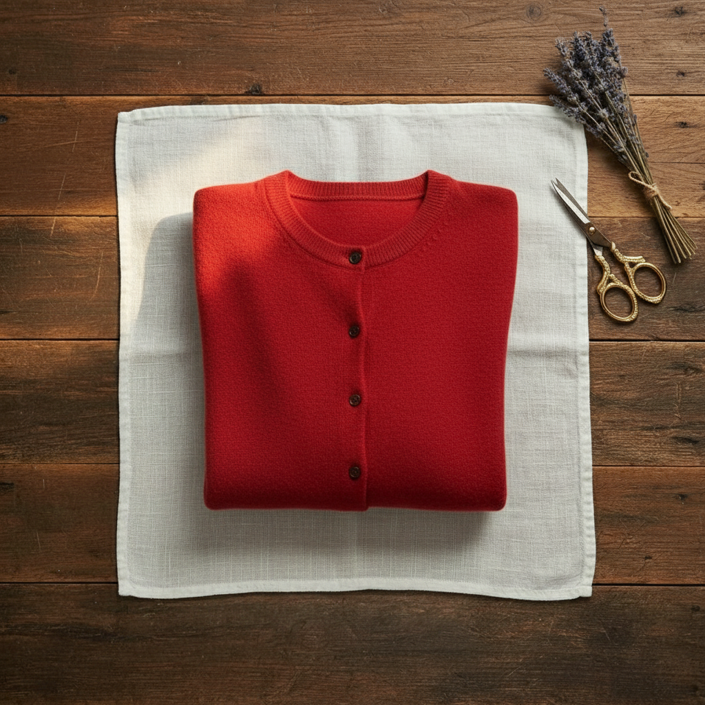 Cashmere Crew Neck Button Cardigan