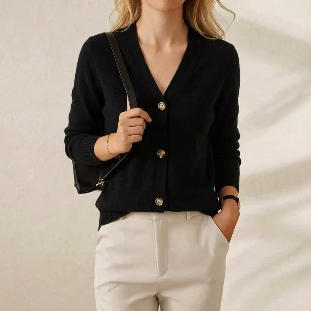 Cashmere Collared Cardigan Sweater
