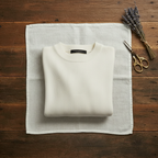 Cashmere Crewneck Sweater with Striped Knit