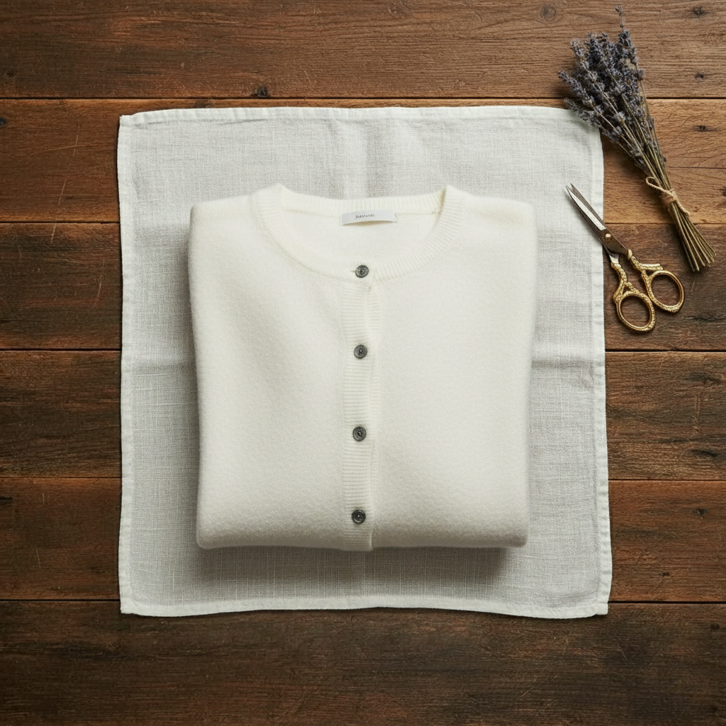 Cashmere Crew Neck Button Cardigan