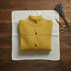 Cashmere Turtle Neck Cardigan with Textured Knit