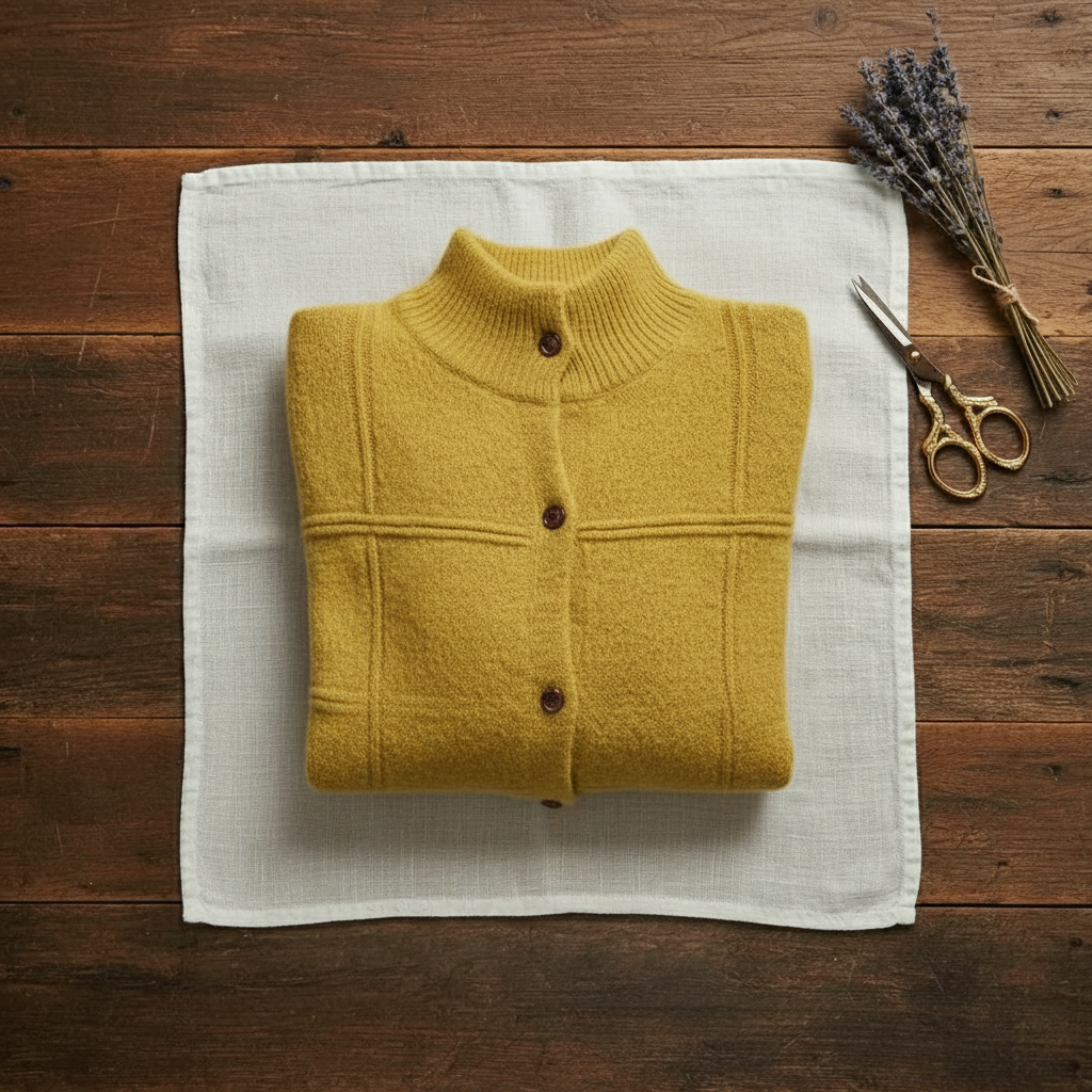 Cashmere Turtle Neck Cardigan with Textured Knit