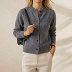 Cashmere Turtle Neck Cardigan with Textured Knit