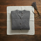 Cashmere Turtle Neck Cardigan with Textured Knit