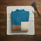 Cashmere Turtleneck Sweater with Horizontal Stripes