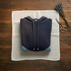 Cashmere Hoodie Sweater with Color-Block Design