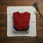 Cashmere Hoodie Sweater with Color-Block Design