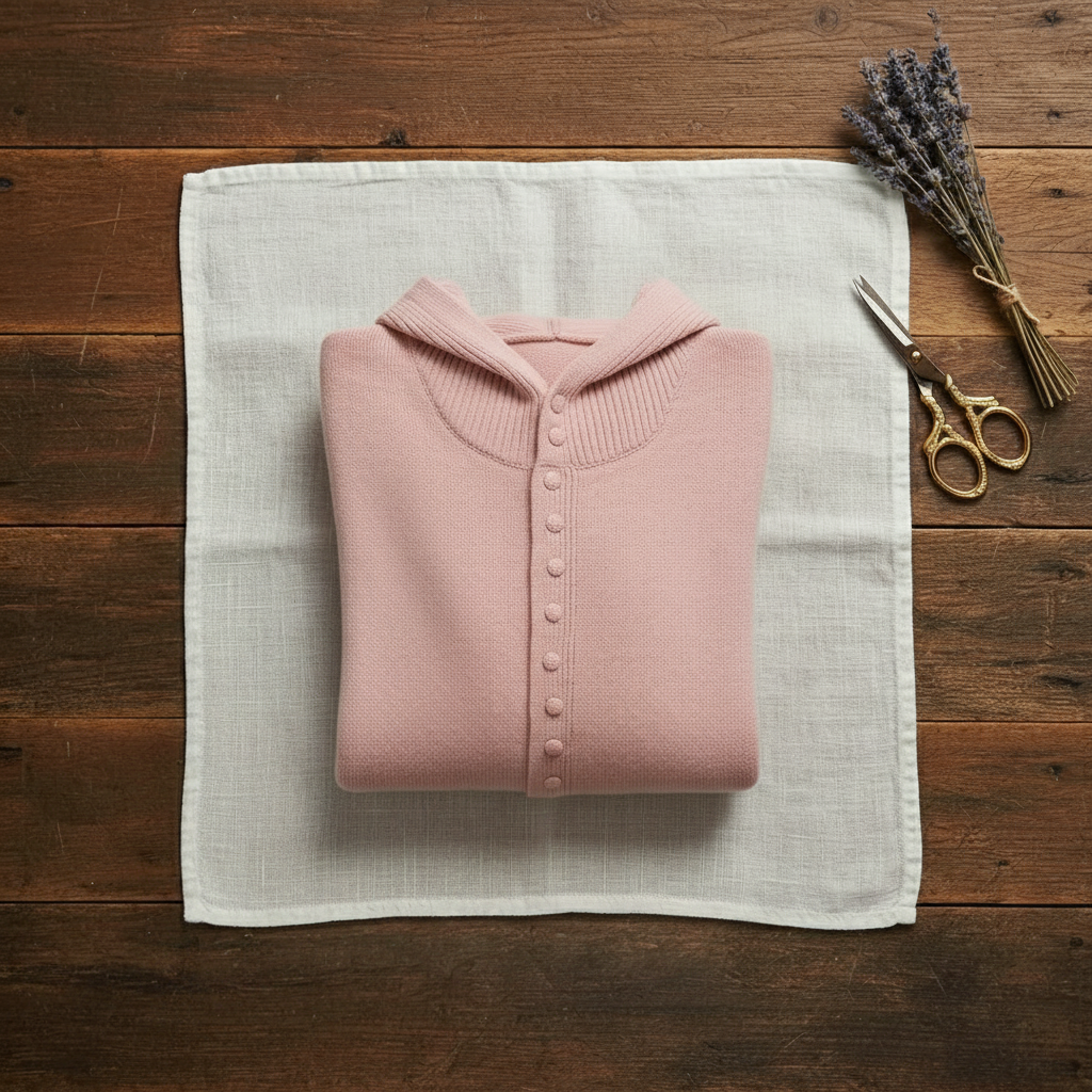 Cashmere Hoodie Cardigan with Button Detail