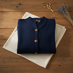 Cotton Button Vest with Collar