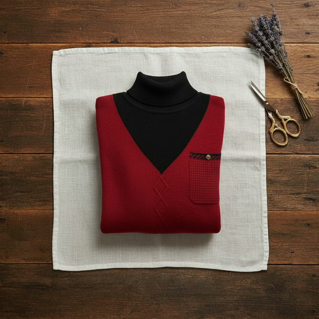 Cashmere V-Neck Sweater with Chest Logo