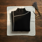 Cashmere Turtleneck Sweater with Contrast Cuff