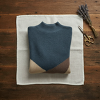Cashmere Turtleneck Sweater with Color-Block Stripes